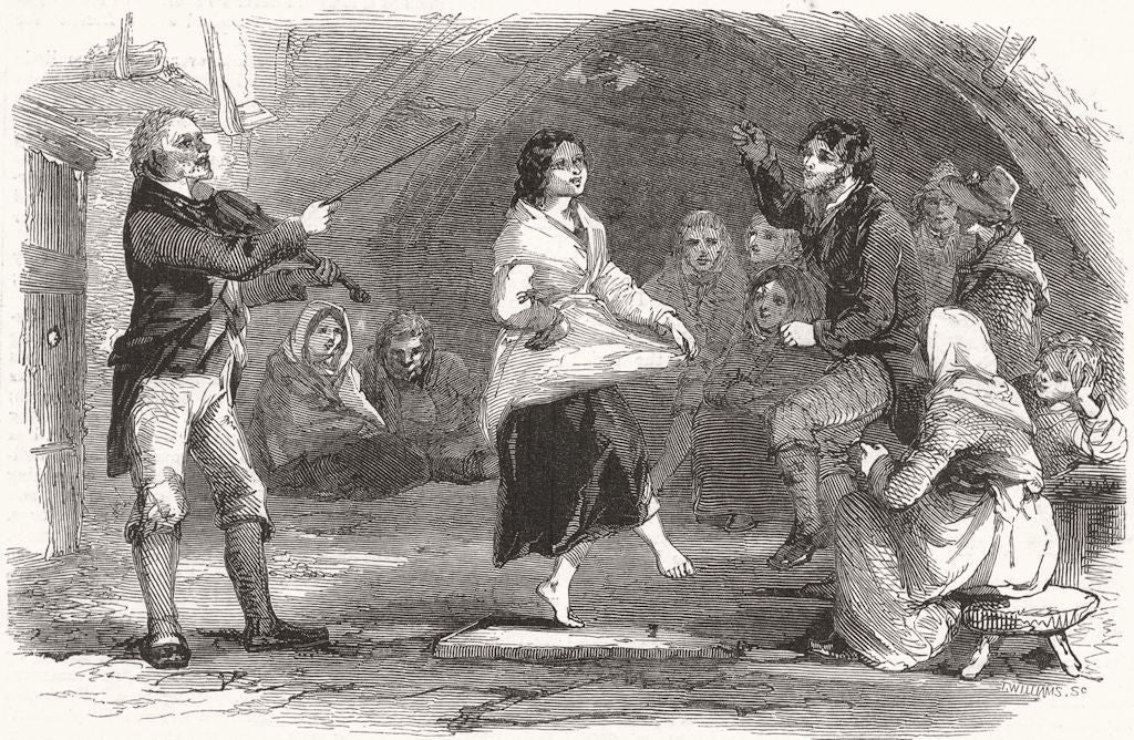 DANCE. The Dancing Academy 1852 old antique vintage print picture